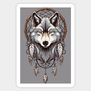 Wolf Head Dream Catcher 7 Magnet